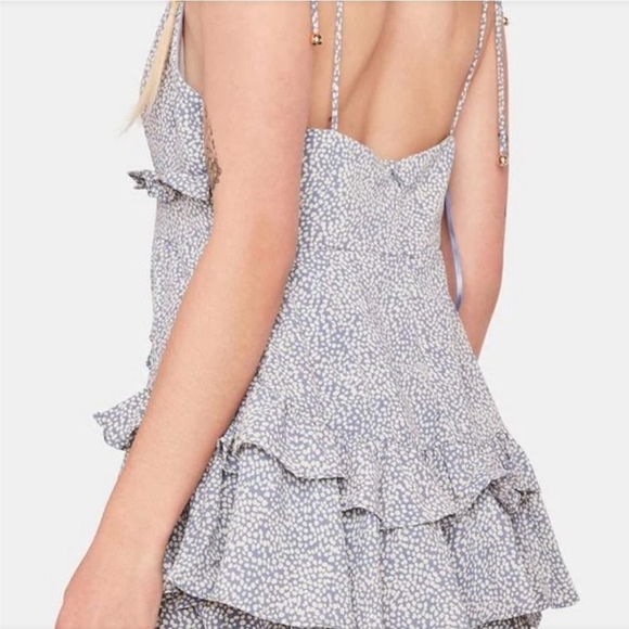 Mable Spaghetti Strap Polka Dot Mini Dress Open Front Size S - Picture 2 of 11